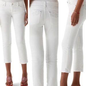 White House Black Market Noir slim crop jeans